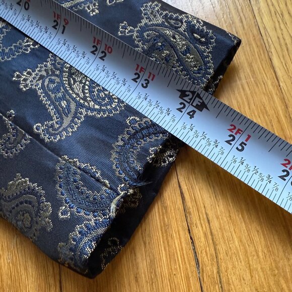 Y2K Scott McClintock Size 8 Black & Gold Paisley Faux Fur Collar Blazer Jacket - Picture 13 of 15